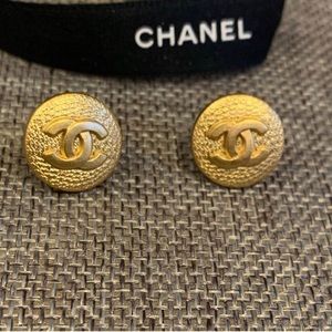 Classic Designer Button Earrings - Pierced